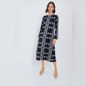 HYACINTH HOUSE Navy Floral Harrington Midi Dress Size M NWT